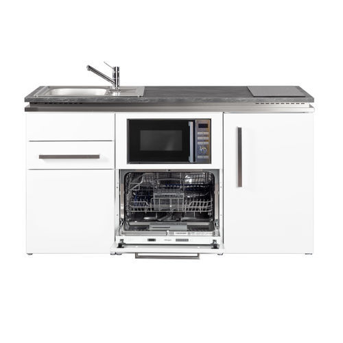 Kleine Kochnische - MDGSM 160 - Stengel Steel Concept GmbH - Eiche / Schiefer / Edelstahl