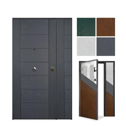 Eingangstür - THERMOENERGY Helios - GRUPPO PRIMAVERA SRL - galvanisiertem Stahl / Glasfaser / melaminbeschichtet
