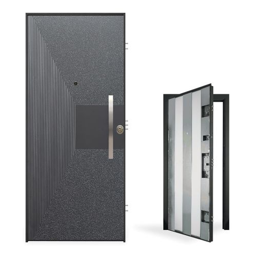 Eingangstür - Ghost Lux - GRUPPO PRIMAVERA SRL - Aluminium / galvanisiertem Stahl / melaminbeschichtet
