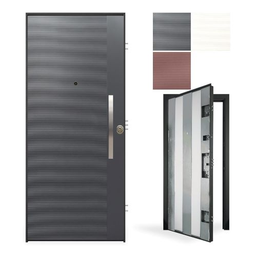 Eingangstür - Ghost Millerighe - GRUPPO PRIMAVERA SRL - Aluminium / galvanisiertem Stahl / melaminbeschichtet