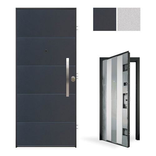 Eingangstür - Ghost Penta - GRUPPO PRIMAVERA SRL - Aluminium / galvanisiertem Stahl / einflügelig