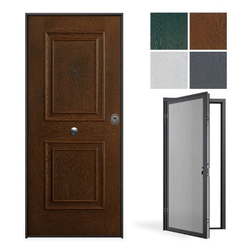 Eingangstür - Evolution Ares  - GRUPPO PRIMAVERA SRL - Aluminium / galvanisiertem Stahl / melaminbeschichtet
