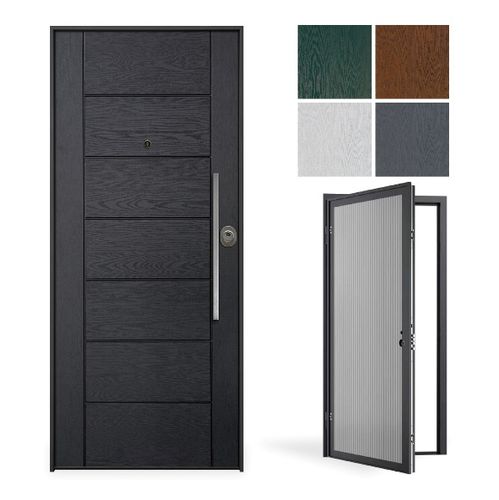 Eingangstür - Evolution Helios - GRUPPO PRIMAVERA SRL - Aluminium / galvanisiertem Stahl / melaminbeschichtet