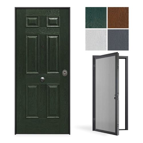 Eingangstür - Evolution Urano  - GRUPPO PRIMAVERA SRL - Aluminium / galvanisiertem Stahl / melaminbeschichtet