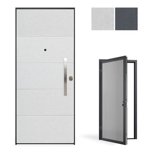 Eingangstür - Evolution Afrodite - GRUPPO PRIMAVERA SRL - Aluminium / galvanisiertem Stahl / melaminbeschichtet