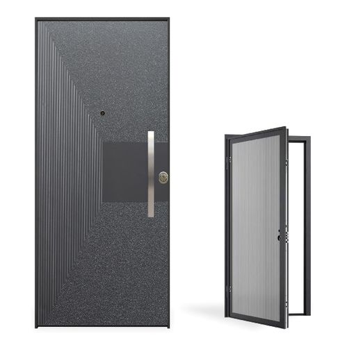 Eingangstür - Evolution Lux - GRUPPO PRIMAVERA SRL - Aluminium / galvanisiertem Stahl / melaminbeschichtet