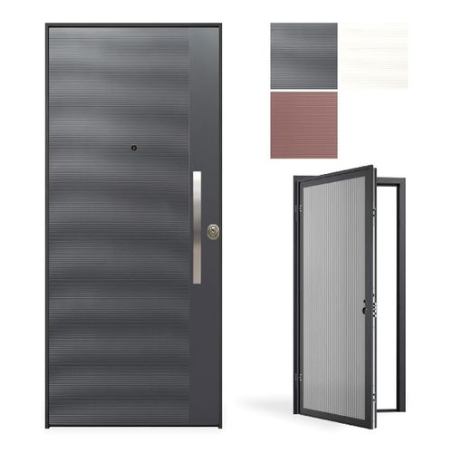 Eingangstür - Evolution Millerighe - GRUPPO PRIMAVERA SRL - Aluminium / galvanisiertem Stahl / melaminbeschichtet