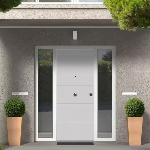 Eingangstür - E-lite Penta - GRUPPO PRIMAVERA SRL - Aluminium / galvanisiertem Stahl / melaminbeschichtet
