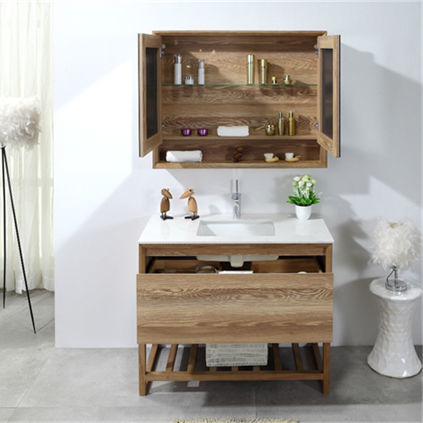 Wandhängender Waschtisch-Unterschrank - Foshan Sunvin Ceramics CO., Ltd - Sperrholz / modern / mit 2 Türen