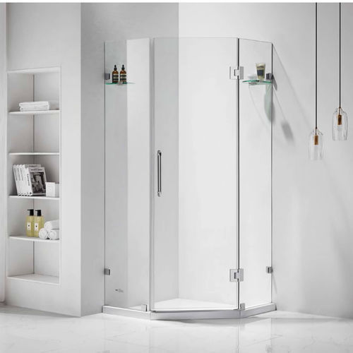Wasserfall-Duschkabine - Foshan Sunvin Ceramics CO., Ltd - Glas / mit Schiebetür / für Eckeinbau