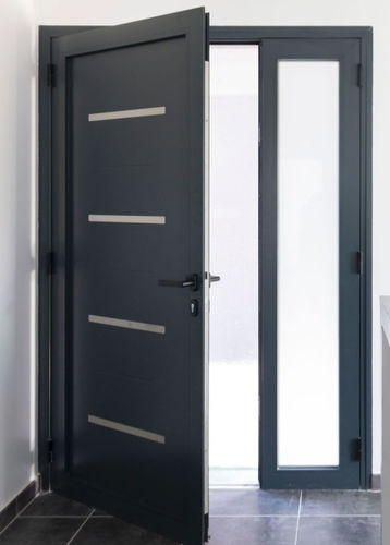 Eingangstür - ADS - CINTRAGE FORME DIFFUSION - Aluminium / einflügelig / modern