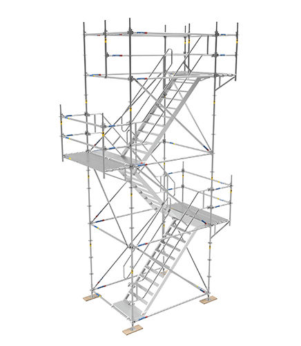 Halbgewendelte Treppe - AFIX FRANCE SA - Metallstufen / mit Metallstruktur / für Baustellen