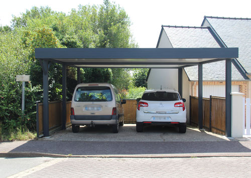 Carport mit Dach aus Sandwichpaneelen - ALU-GLASS - maßgefertigt / mit integrierter Beleuchtung / individuell gestaltbar