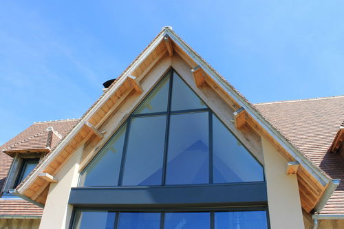 Aluminiumfenster - ALU-GLASS - Flügel / grau / weiß
