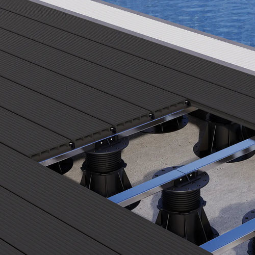 Verbundholzterrassendiele - WPC-DD - TOKOZ Pedestals International - anthrazitfarben / braun / Holzoptik
