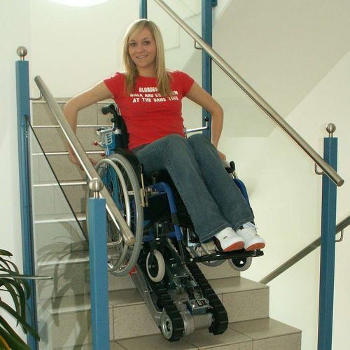 Plattform-Treppenlift / für Personen mit eingeschränkter Mobilität - Stairmax - Lehner Lifttechnik - schräg / für Außenbereich / für den Innenraum