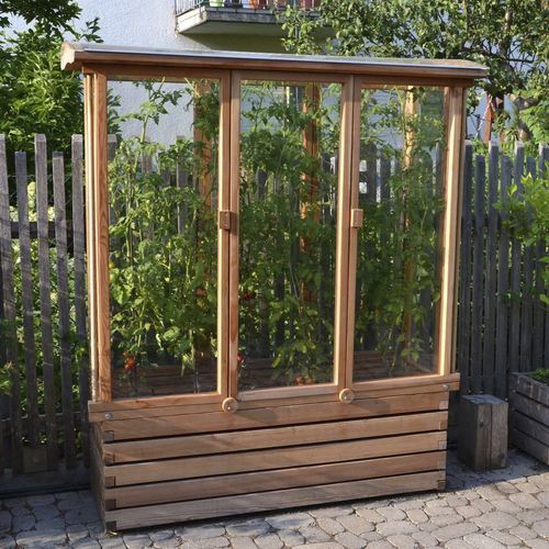 Gewächshaus für Hobbygärten - Gartenfrosch GmbH - einkuppelig / Lärche / für Tomaten