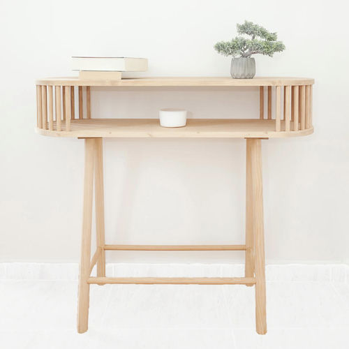 Moderner Konsolentisch - Hakoon - Ssafia - Tanne / Gestell aus Kiefer / oval