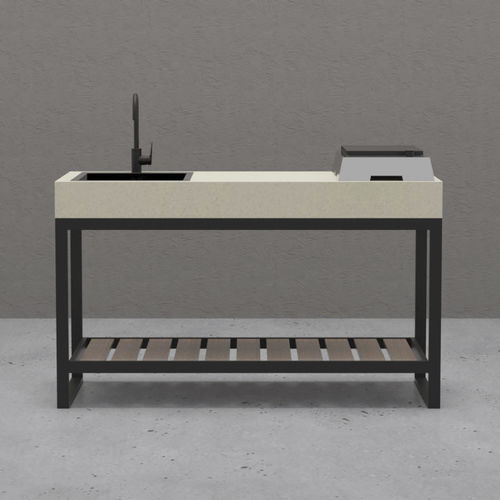 Kleine Kochnische - ELEMENTO one - EOVLUTA d.o.o. - WPC / Edelstahl / Beton