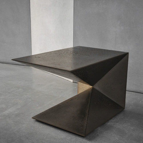 Moderner Beistelltisch - TEKTON - izanami GbR - Beton / Gestell aus Beton / mit Mittelfuß