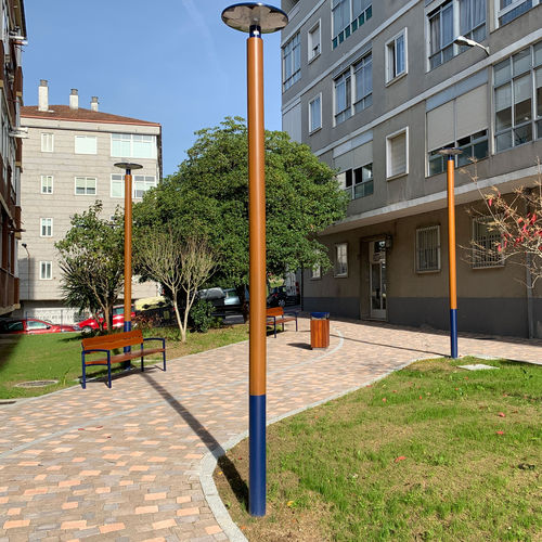Straßenlaterne - MDR.COLONNA - IDELNOR - modern / galvanisiertem Stahl / Holz