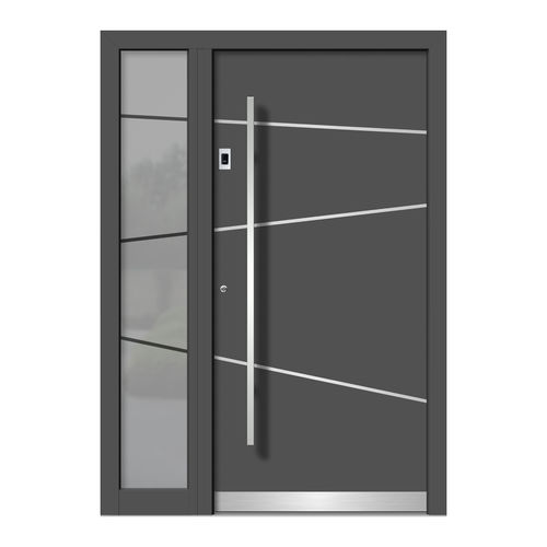 Eingangstür - HA106E+ST - DOORS, d.o.o. - Holz / Aluminium / einflügelig