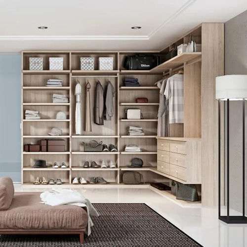 Begehbarer Kleiderschrank / Eck - SEMISUSPENDIDOS  - GRUPO STYLO INTERIORISMO SL - modern / Holz / lackiert