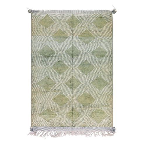 Moderner Teppich - Diamonds Green - MUSMUS RUGS - geometrisches Muster / rechteckig / handgewebt