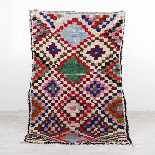 Vintage-Teppich - 64-1-3-2-5 - MUSMUS RUGS - geometrisches Muster / rechteckig / handgewebt