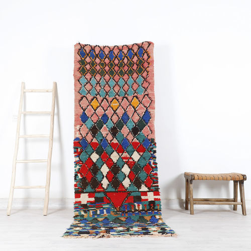 Vintage-Teppich - 64-1-3-2-5-6-2 - MUSMUS RUGS - geometrisches Muster / rechteckig / handgewebt
