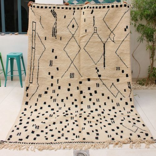 Moderner Teppich - authentic beni ourain - MUSMUS RUGS - geometrisches Muster / Wolle / rechteckig