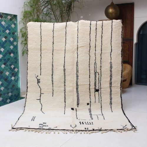 Minimalistischer Teppich - Beni Ourain - MUSMUS RUGS - Motiv / Wolle / rechteckig