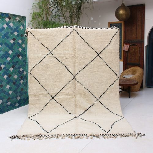 Moderner Teppich - Beni Ourain - MUSMUS RUGS - geometrisches Muster / Wolle / rechteckig
