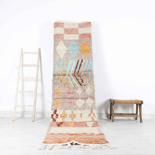 Vintage-Teppich - 64-1-3-2-5-6-14 - MUSMUS RUGS - geometrisches Muster / Wolle / rechteckig