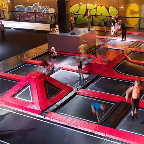 Rechteckiges Trampolin - SPI Global Play - quadratisch / für Gewerbegebrauch / für den Innenraum