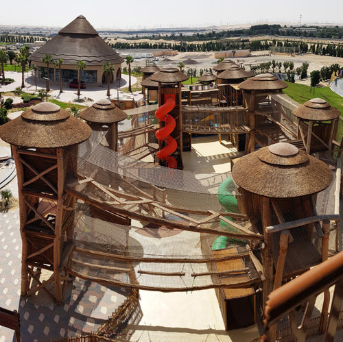 Spielturm für Spielplätze - SPI Global Play - Holz / Kordel
