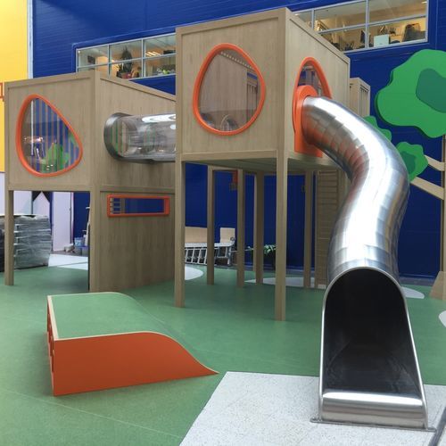 Holz-Spielturm - SPI Global Play - für öffentliche Anlagen / Edelstahl