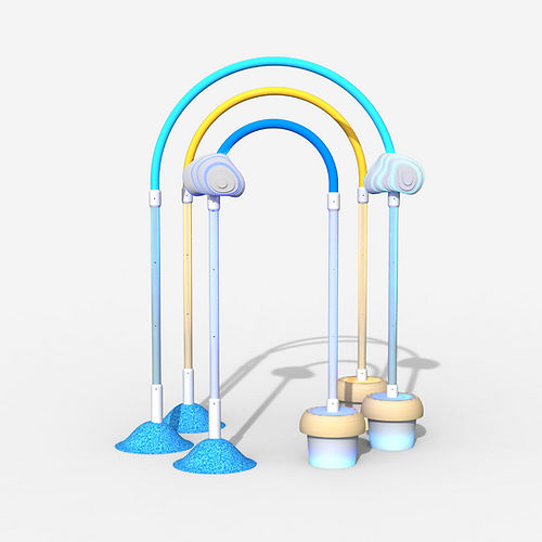 3-fach-Klimmzugstange - RAINBOW TWINKLE POLES™   - Play 9 Studios - Stahl / Mineralwerkstoff / Acryl