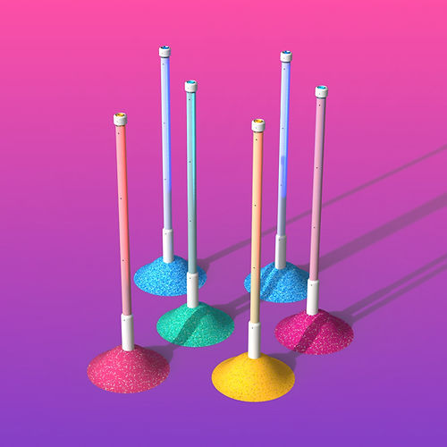 Trimm-Dich-Pfad / für Spielplätze - TWINKLE POLES™    - Play 9 Studios - Slalom / Stahl / Polycarbonat