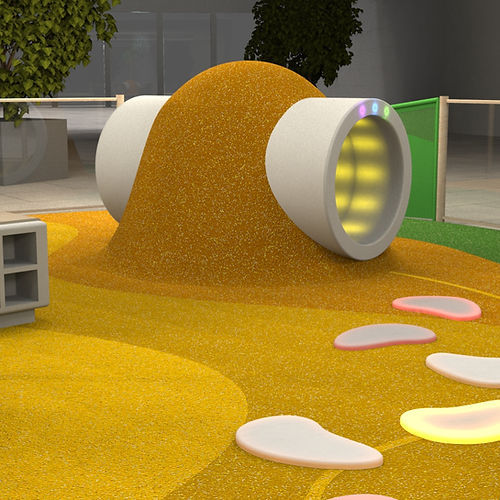 Tunnel für Spielplätze / gamer - BURROW MOUND  - Play 9 Studios - mit integrierter LED / Sperrholz / Mineralwerkstoff