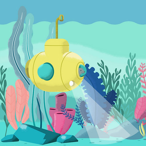 Interaktive Tapete - DEEP SEA WALL ART  - Play 9 Studios - modern / Blumenmotiv / Naturmotiv