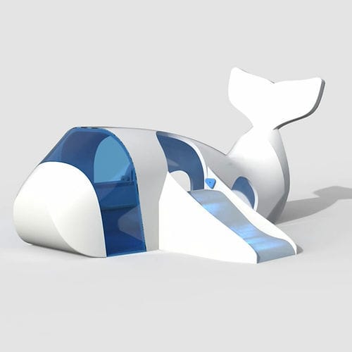 Interaktive Rutsche - CHAMELEON WHALE   - Play 9 Studios - gerade / für Spielplätze / mit integrierter LED