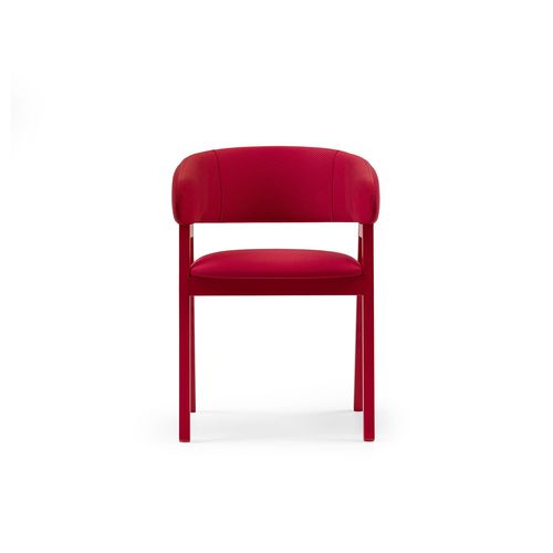 Moderner Sessel - ZARINA - TM Leader Contract - Stoff / Holz / rot