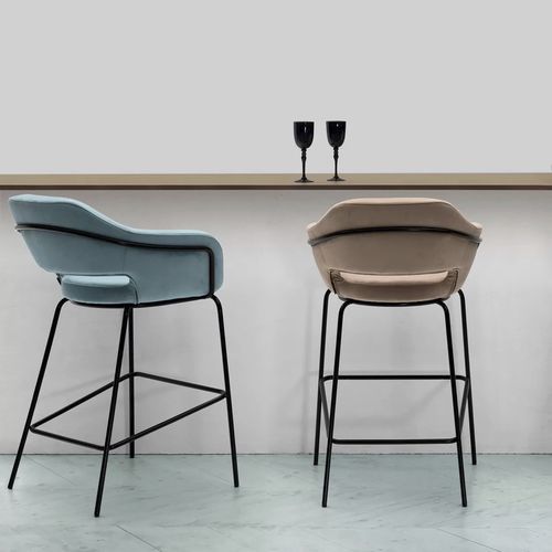 Moderner Hocker - ATEM - TM Leader Contract - Stoff / Gestell aus Holz / Gestell aus Metall