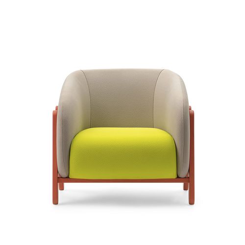Moderner Sessel - LEG - TM Leader Contract - Stoff / Holz / grau