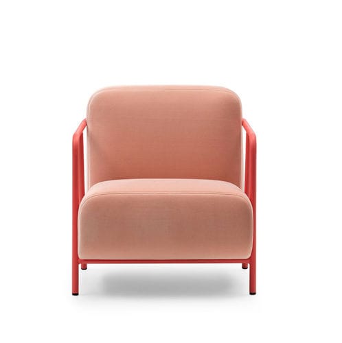 Moderner Sessel - MISO - TM Leader Contract - Stoff / Metall / rosa