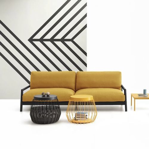 Modernes Sofa - EVAN - TM Leader Contract - Holz / mit Kissen / grau
