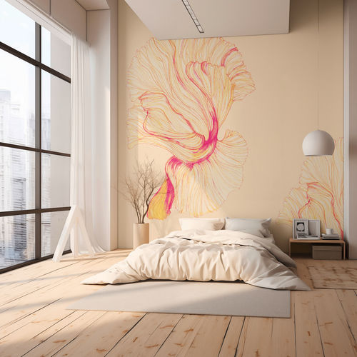 Moderne Tapete - Flower Clouds - SPAGHETTIWALL - Zellulosefaser / Vlies / Blumenmotiv