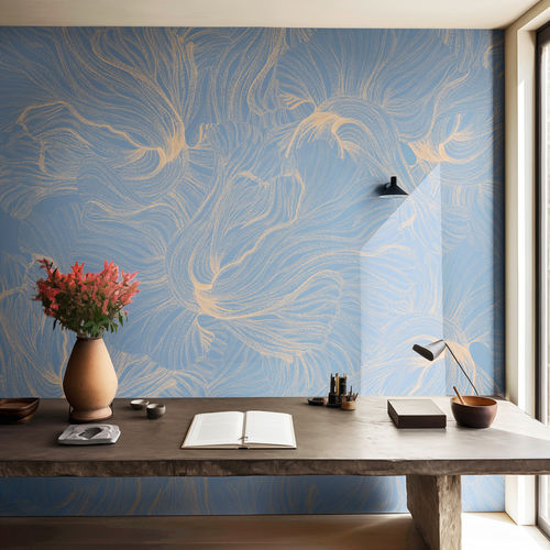 Moderne Tapete - Dancing Together - SPAGHETTIWALL - Zellulosefaser / Vlies / Blumenmotiv