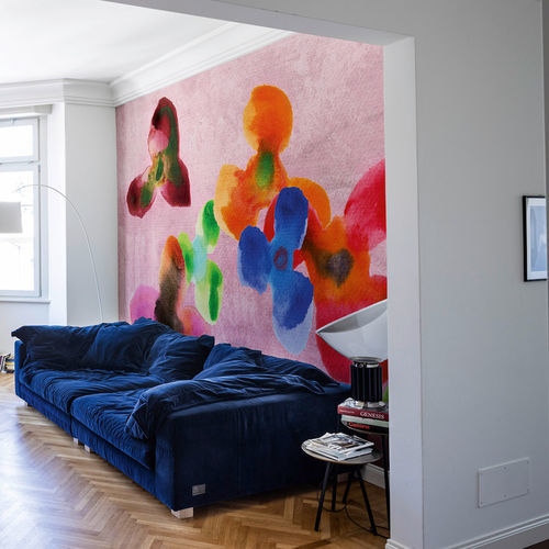 Moderne Tapete - Floating - SPAGHETTIWALL - Zellulosefaser / Vlies / Blumenmotiv
